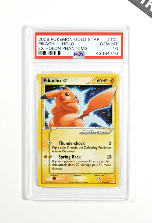Pokemon PSA 10 Pikachu Gold Star #104 Holo Ex Holon Phantoms 2006 English