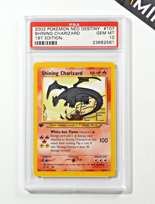 Pokemon PSA 10 Shining Charizard #107 First Edition Neo Destiny 2002 English